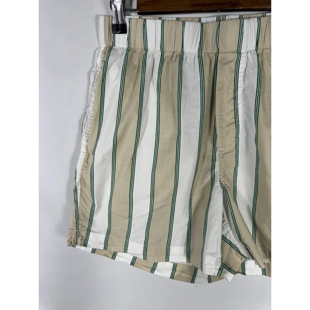 Onia Men's Small Multicolor Striped Poplin Pajama Shorts - Picture 3 of 10